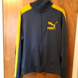 Puma Track Jacket Grey w/ Yellow Sz L